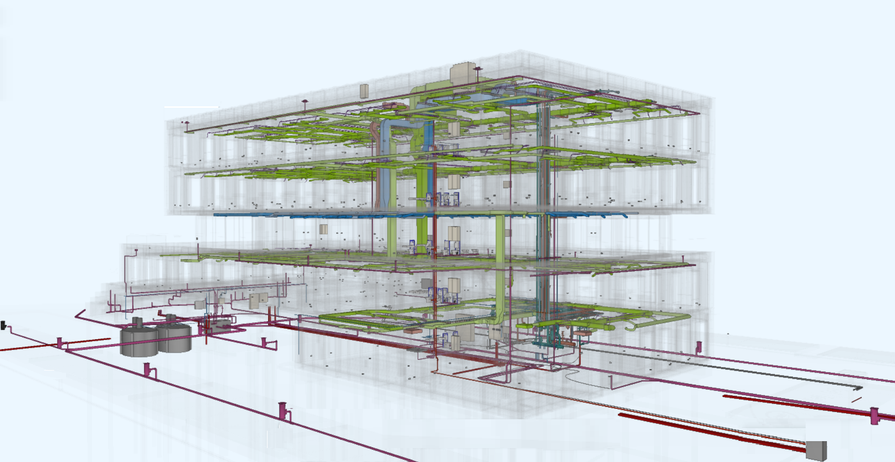 3D BIM installatiemodel voor prefab installatietechniek