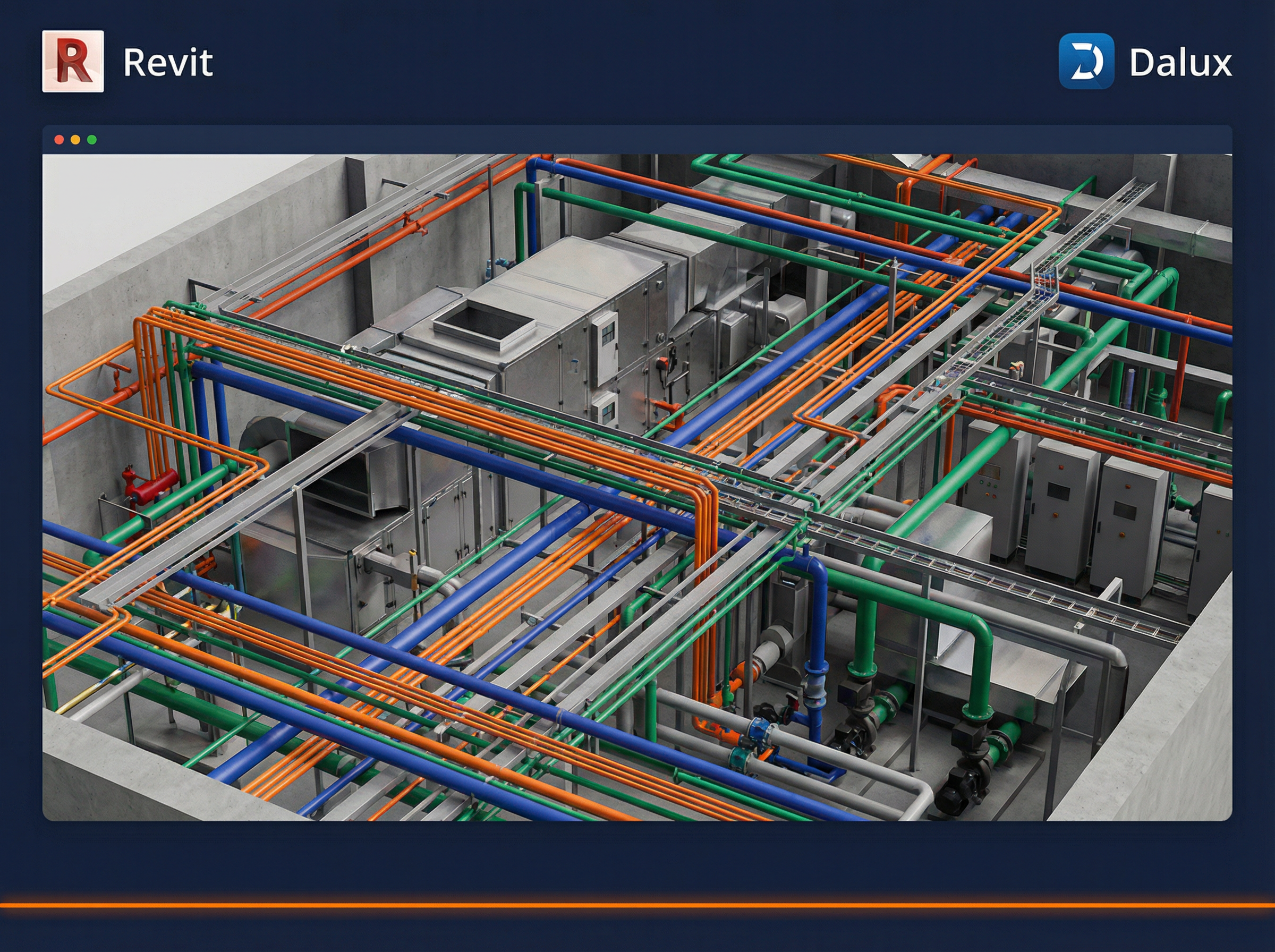 BIM 3D model MEP installaties
