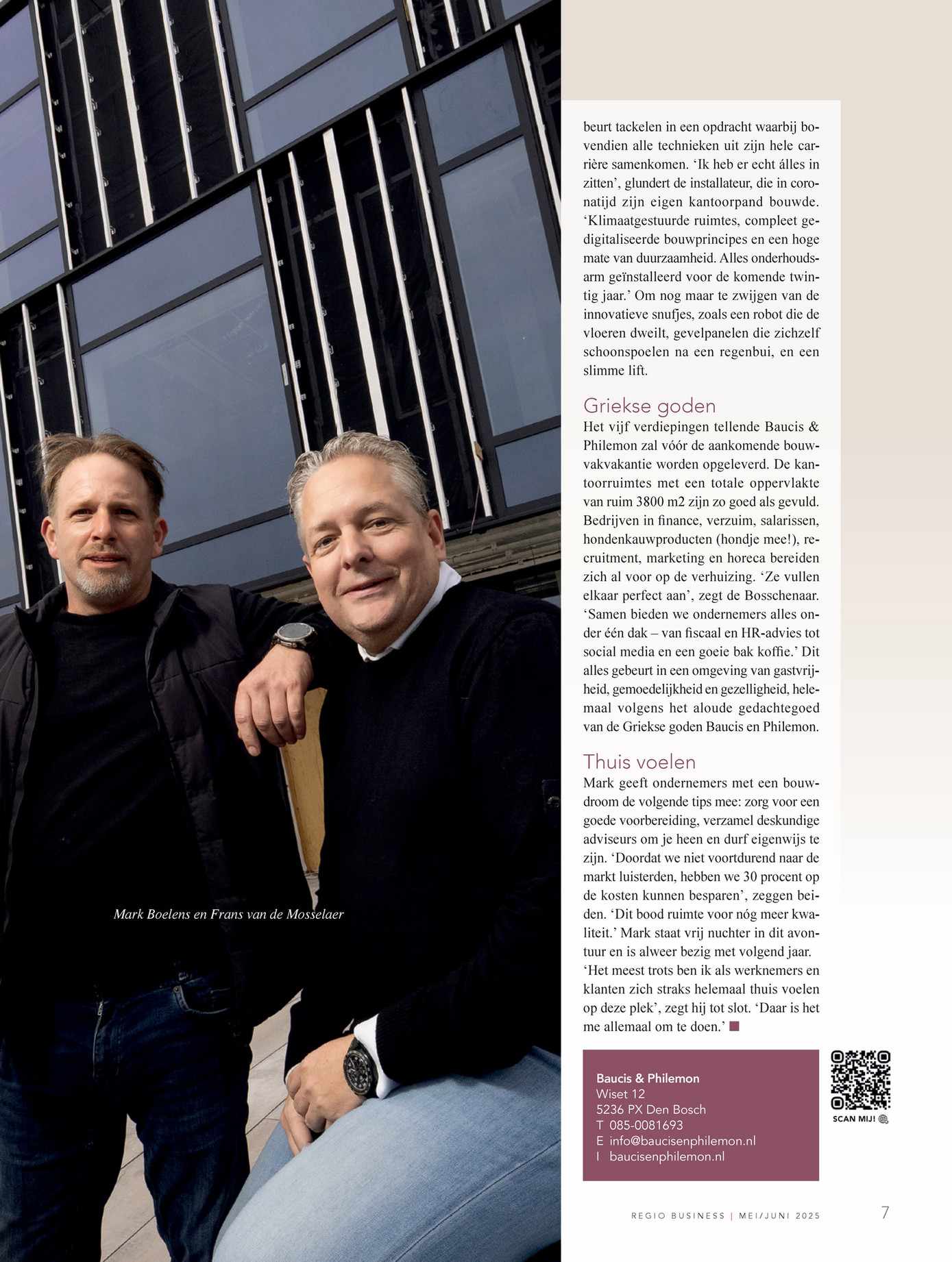 Artikel FvdM Montage in Brabants Zakenmagazine - pagina 7 - Mark Boelens en Frans van de Mosselaer