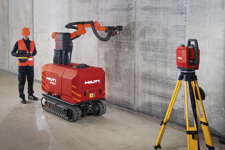Hilti Jaibot boorrobot op bouwplaats