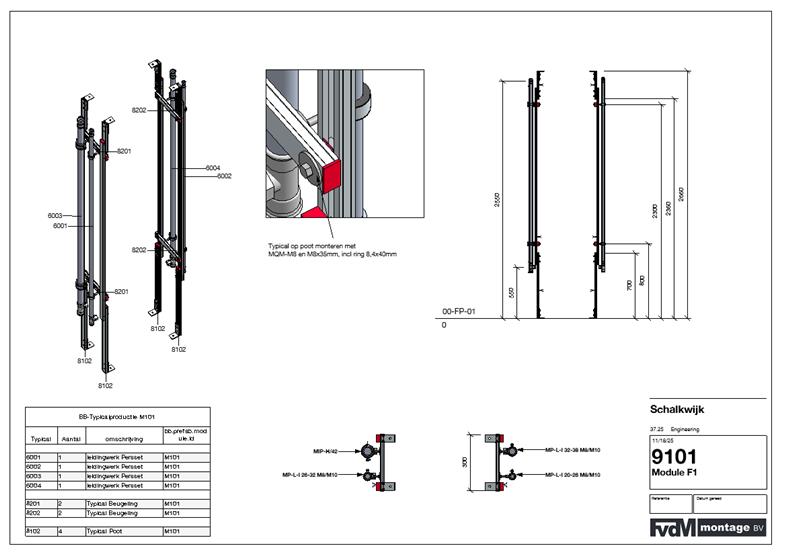 BIM technische tekening Module F1 9101 verticale housing skid Schalkwijk