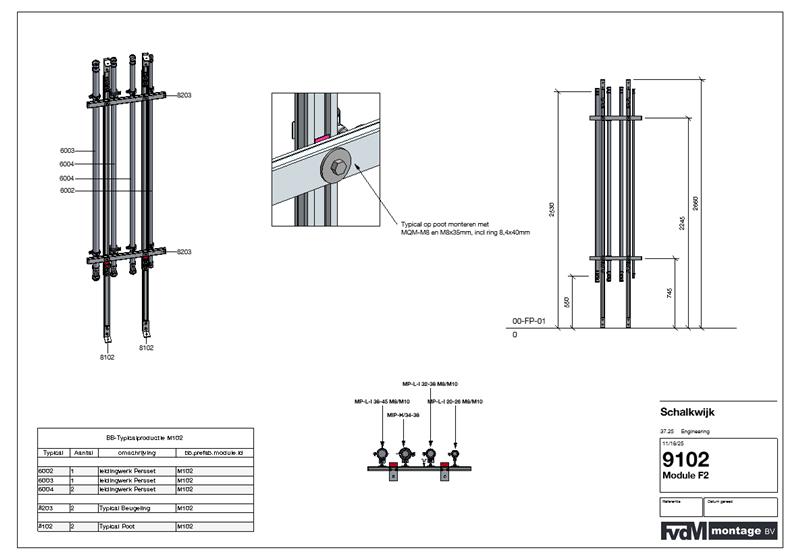 BIM technische tekening Module F2 9102 verticale housing skid Schalkwijk